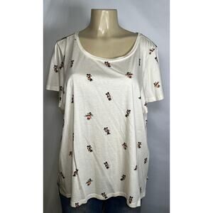 Disney Parks Tommy Bahama Minnie Mouse Shirt Womens XL White Allover Print
